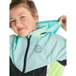 Justice NWT Neon Blue Lime Green Windbreaker Jacket 10